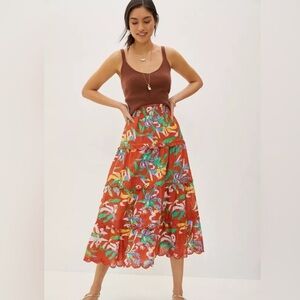 nwot Anthropologie maeve tahiti tier maxi Skirt small